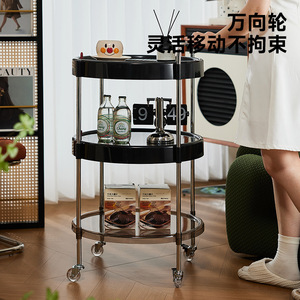 Movable Trolley 3 Floors Four-<b>Wheel</b> Storage Rack For Bedroom And Living Room Snack Toy Organization - Product Image 3