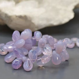 Perles de quartz lavande en forme de poire, bijoux en pierre naturelle personnalisés, pierres précieuses en vrac faites à la main, certifiées au Brésil, différentes tailles - Product Image 4