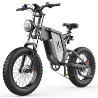 Bicicleta Eléctrica de Montaña X20 de Source Manufacturers, Batería de Litio de 48V, Motor sin Escobillas de 2000W para Todoterreno, Suspensión Delantera/Trasera de 20 Pulgadas