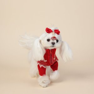 ZHONGYA Accesorios para Mascotas, Ropa para <span class=keywords><strong>Perros</strong></span>, Suéter <span class=keywords><strong>de</strong></span> Lana a Cuadros Rojos <span class=keywords><strong>de</strong></span> Año Nuevo, Suéteres Fair Isle para <span class=keywords><strong>Perros</strong></span> Más Vendidos <span class=keywords><strong>de</strong></span> Otoño e Invierno - Product Image 3
