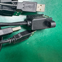 Utech Factory puertos duales USB 2,0 a macho a USB hembra extensión tornillo bloqueo Panel montaje Cable para ordenador