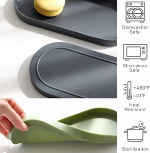 Bathroom Silicone <b>Tray</b> <b>Small</b> Vanity <b>Tray</b> Organizer Multi-Purpose Modern Kitchen Sink Spoon Rest Holder - Product Image 5