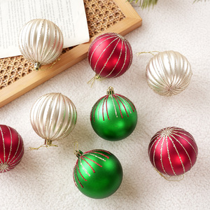 Juego de Adornos Navideños de Bolas de Navidad Vintage de Lujo con Purpurina, 80 mm/3.15 Pulgadas, Adornos Colgantes para Árbol de Navidad, Decoración Navideña - Product Image 4