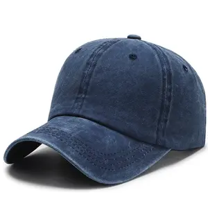 卸売18色品質苦しめられたお父さん帽子ロープロファイルブランクプレーンヴィンテージコットン洗浄非構造化野球帽カスタム