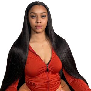 Perruque en cheveux humains avec dentelle frontale indienne brute 13x6, perruques en dentelle complète HD sans colle, perruque en dentelle de cheveux bruts pour femmes noires - Product Image 1