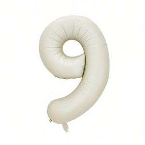 Globo de Número Color Crema para Fiestas, 100 cm, Decoración para Fiestas de Cumpleaños, Globos de Látex Desechables - Product Image 3