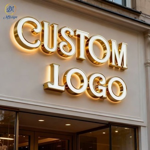 Ngoài trời thép không gỉ vàng gương 3D kinh doanh <span class=keywords><strong>frontlit</strong></span> <span class=keywords><strong>LED</strong></span> chữ kênh dấu hiệu ánh sáng cho cửa hàng <span class=keywords><strong>LED</strong></span> signage quảng cáo Đăng - Product Image 2