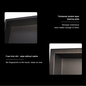 ช่องเก็บของในห้องอาบน้ำ <span class=keywords><strong>Neodrain</strong></span> ขนาด 30x12 นิ้ว รุ่นทันสมัย ทนทาน รับประกัน 5 ปี สีดำด้าน 3 ชั้น ติดผนัง ไม่ต้องใช้กระเบื้อง แบบฝังในห้องน้ำ - Product Image 5