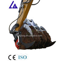 Grappin hydraulique multi-dents pour excavatrice, pour la défrichement des terres, la manipulation de la roche, de la pierre, du bois et des bûches, haute efficacité, durable