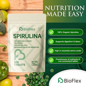Tabletas de espirulina orgánica 100% sin azúcar de etiqueta privada OEM en bolsa con 9 aminoácidos <span class=keywords><strong>esenciales</strong></span> y poteína - Product Image 2