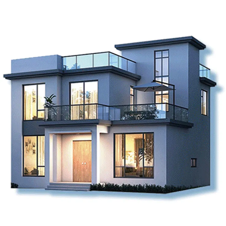 नया डिजाइन किफायती पूर्वनिर्मित आवासीय विला लाइट स्टील संरचनाएं पोर्टेबल घर