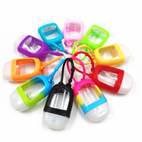 Promoción de Navidad, Botellas de Plástico PET Transparente de 30 ml con Tapa Colorida Rosa y Roja para Desinfectante, Loción para Lavarse las Manos para Niños