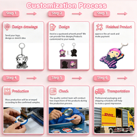 Produsen OEM ODM Grosir Logo Kustom Ramah Lingkungan Gantungan Kunci Karet PVC Kartun Anime 3D 2D Lembut dengan Cincin Logam Paduan Seng