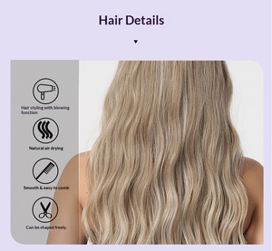 Perruque synthétique de luxe haut de gamme en fibre Futura, avec racine naturelle et dessus en soie, idéale pour un usage quotidien ou pour les soirées, perruques à cheveux mélangés - Product Image 5
