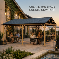 Auvent de gazebo en aluminium conçu pour les projets de concessionnaires et de entrepreneurs, avec auvent rétractable et options de finition personnalisées