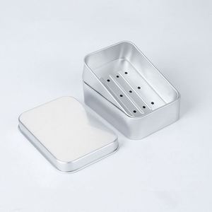 Custom Logo Portable Drain Layer Aluminium Tin Soap Box <b>Empty</b> Container Tin Soap Case <b>Boxes</b> Travel Soap Holder - Product Image 1