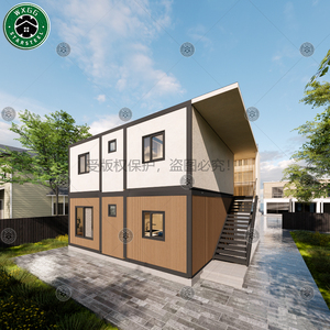 Casa Modular Prefabricada de Dos Pisos con Estructura de Acero y Revestimiento de Madera, Estilo Contemporáneo, Ideal para Alojamiento Turístico, Superventas - Product Image 5