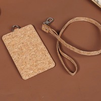 Porte-badge d'employé en bois naturel écologique personnalisé, porte-carte de travail, porte-badge, porte-cartes de crédit avec cordon