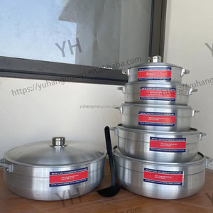 Ustensiles de cuisine légers, ensemble de 6 casseroles en <span class=keywords><strong>aluminium</strong></span>, casserole en <span class=keywords><strong>fonte</strong></span>, batterie de cuisine forgée de grande capacité avec couvercle, ensemble de casseroles à soupe - Product Image 3