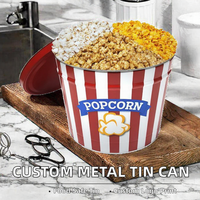 Boîte d'emballage cylindrique en fer blanc de qualité alimentaire avec logo imprimé personnalisé, 1000 ml, surface laquée, pour biscuits de Noël et pop-corn