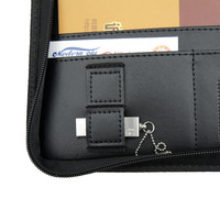 ModernQiu - Carpeta Portafolio Profesional de Piel Sintética Negra Personalizada Tamaño A4 para Hombre y Mujer