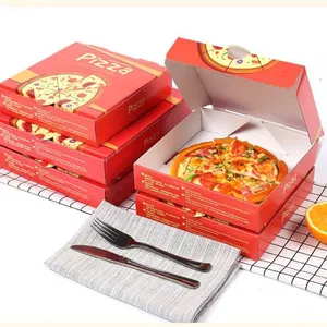 批发6英寸8英寸10英寸12英寸定制印刷披萨盒标签瓦楞纸箱披萨