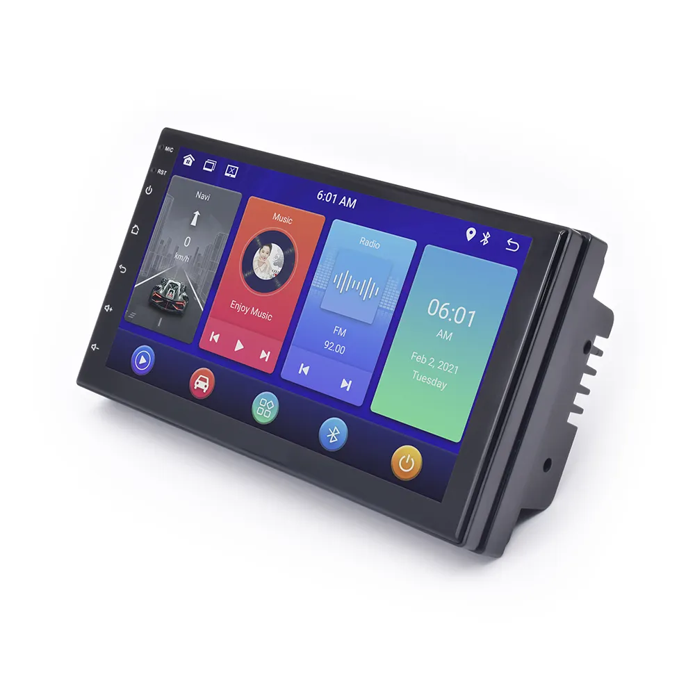 Radio Android 7 Inci IPS Pemutar Multimedia Mobil Stereo GPS 2 DIN 1 + 16G Pemutar Mobil Auto Radio TF FM <span class=keywords><strong>AV</strong></span> AUX Di <span class=keywords><strong>Mikrofon</strong></span>