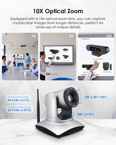 5.8G Wireless Conference Room Video Steaming <b>Camera</b> System WiFi 10X Optical PTZ for Filming Worship Content Creator MC3058 1080P - Product Image 4