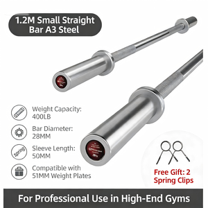 <span class=keywords><strong>Barra</strong></span> de Acero para Pesas de Gimnasio y Levantamiento de Pesas - Múltiples Longitudes (1.2m) - Product Image 4