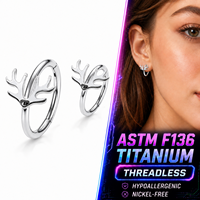 Cincin Hidung Thorrk Snap Fastener Septum Clicker Bahan Titanium Bedah ASTM F136 Pilihan Dokumentasi REACH
