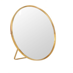 Espejo de mesa de hierro con marco dorado para maquillaje de lujo, espejo de maquillaje redondo de escritorio, espejo vertical Simple - Product Image 5