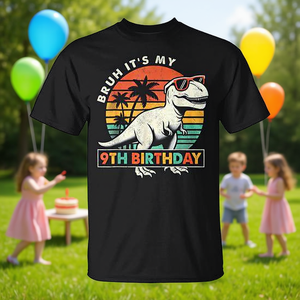 t rex <b>dinosaur</b> birthday t <b>shirt</b> kids short sleeve crew neck prehistoric animal graphic top - Product Image 3