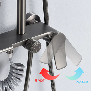Cross Border Brass Four Function Shower Head Set XL 3106 Wall <b>Mounted</b> Top <b>Spray</b> Boosted Heated Dual Control - Product Image 1