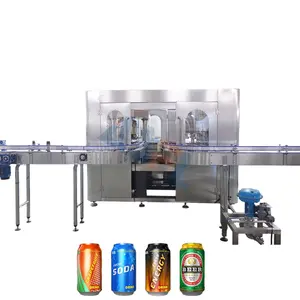 1200CPH linear can filling line for carbonated beverage can washing filling sealing production line/filling cans production line