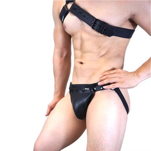 String en cuir pour homme avec pochette amovible, taille ajustable, taille basse, sous-vêtement sexy pour usage romantique - Product Image 2