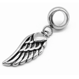 Pendentif en forme d'ailes en acier inoxydable Yunnique pour bracelet, accessoire de bijoux unisexe, fabriqué à Guangzhou - Product Image 1