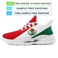 Vente en gros OEM ODM Chaussures décontractées à logo personnalisé avec impression à la demande drapeau du Mexique pour événements d'équipe FN079-26023046-4