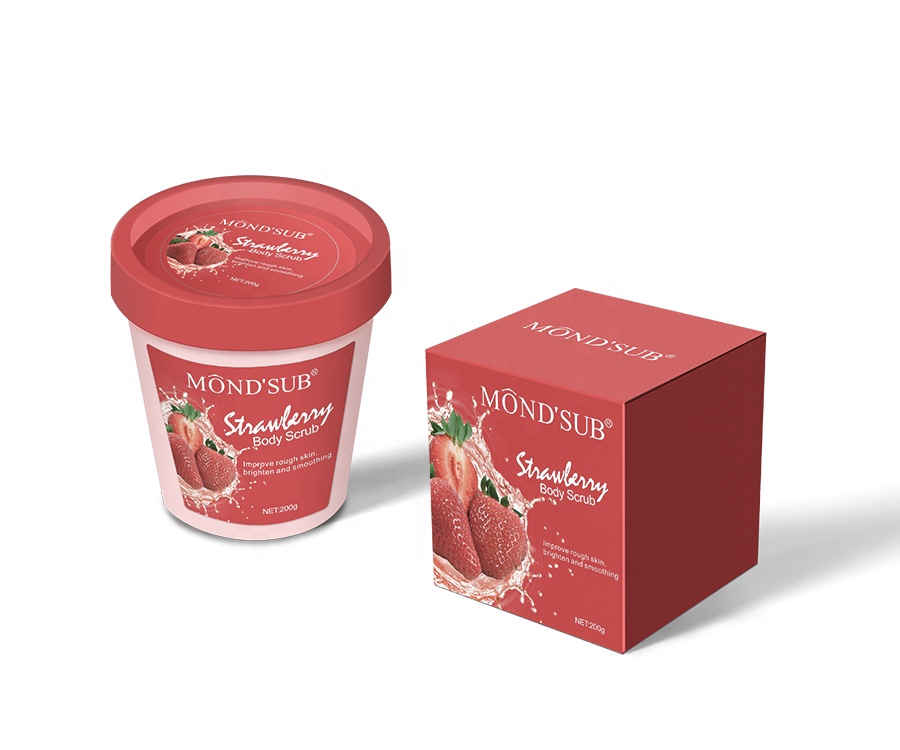 Частная этикетка натуральные плоды клубники мороженое отбеливающий Exfoliantes скрабы для тела