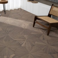 Apolloxy Nouveauté Populaire Parquet en Bois d'Ingénierie Multicouche à Motif Feuille de Lotus Quatre Couleurs