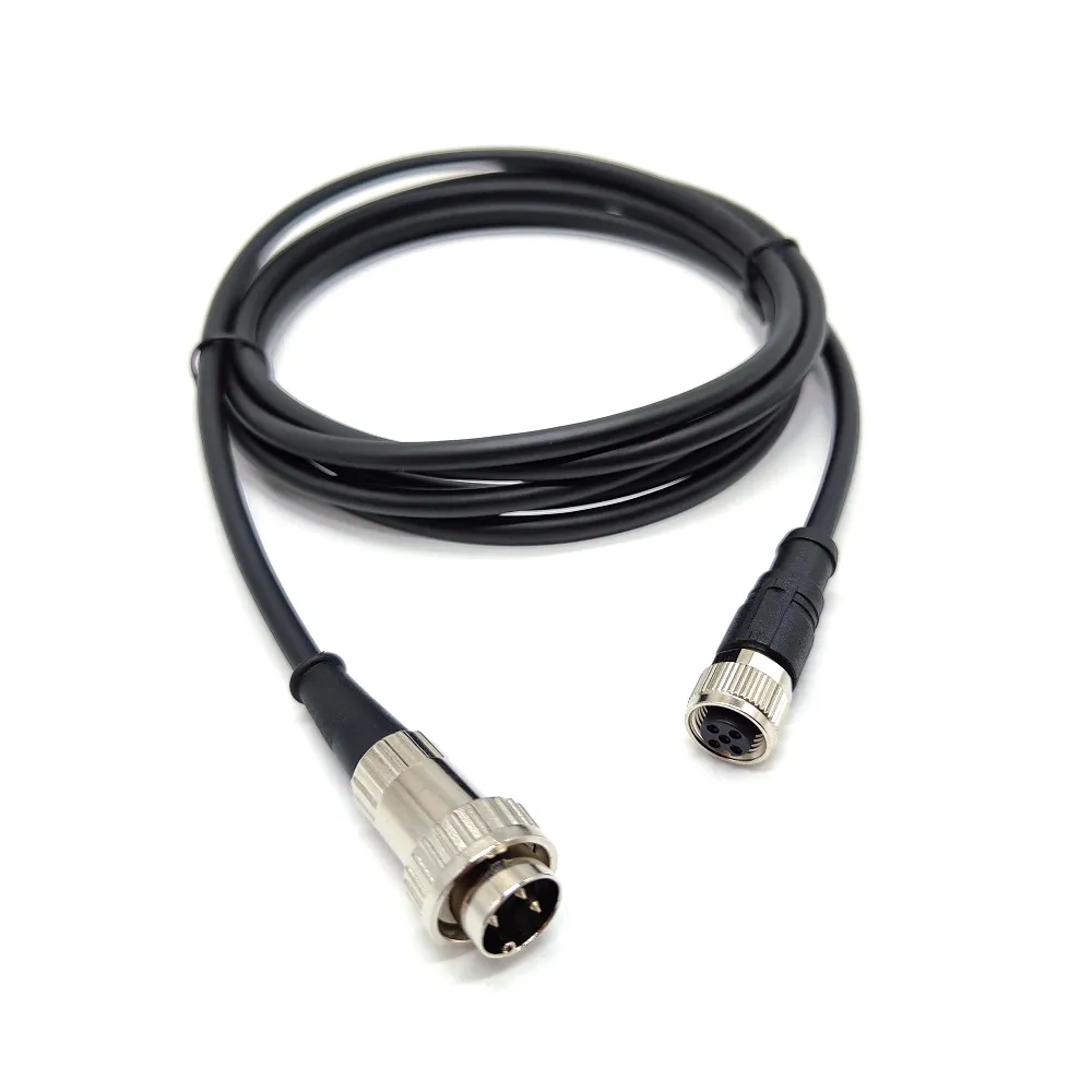 Manufacturer direct selling high-quality shielded M12 waterproof cable connected to DIN 3 video audio connector