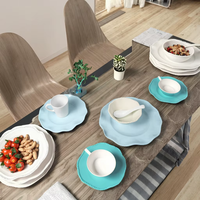Vaisselle en mélamine écologique de luxe italienne, vente en gros, bols et assiettes personnalisés en crème nacrée, ensemble moderne et plat