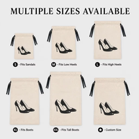 Sac de courses réutilisable en lin de haute qualité avec cordon de serrage, personnalisable avec logo imprimé, pochette de rangement en coton pour vêtements et chaussures, sac anti-poussière en coton