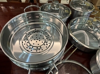 Ensemble d'Ustensiles de Cuisson en Acier Inoxydable de Fabrique, Marmites à Soupe, Batterie de Cuisine, et Casseroles à Lait