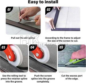 Tự làm cửa sổ màn hình sửa chữa Kit spline cửa sổ màn hình trượt cửa sổ màn hình thay thế cho <span class=keywords><strong>Windows</strong></span> đen lưới chống côn trùng muỗi - Product Image 4