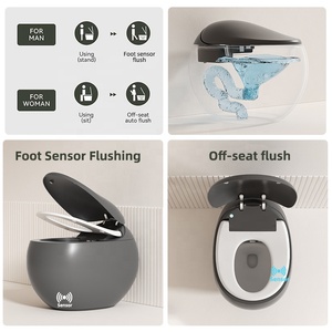 Cảm biến tự động tuôn ra <span class=keywords><strong>WC</strong></span> 3D làm sạch CHẬU VỆ SINH điện một mảnh phòng tắm màu xám trứng thông minh nhà vệ sinh thông minh - Product Image 4