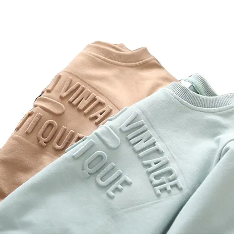 Alta Qualidade Tamanho Personalizado Logotipo Dos Homens e Das Mulheres Streetwear 3D Alívio Impresso Hoodie Embossed Sweatshirt Impresso Camisas para Homens
