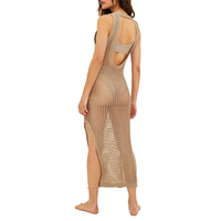 2026 Hot Sale Boho Dames 3-delige Bikiniset met Halter Crochet Maxi Jurk met Zijsplit