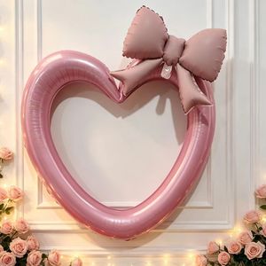 Palloncino in Foil a Forma di Cuore Opaco Colorato da 46 Pollici, Accessori per Scenografie, Giocattoli per Bambini, Palloncini a Cuore Rosa Crema con Elio - Product Image 3