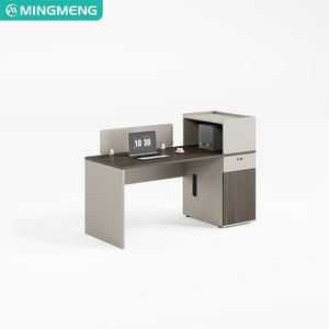 Escritorio de oficina moderno con partición de estación de trabajo para 3/6 personas, escritorio para personal de oficina con gabinetes de almacenamiento - Product Image 6