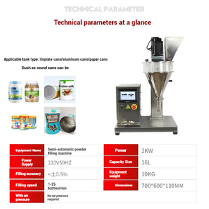 Macchina Riempitrice di Polveri Semi-Automatica Elettrica 220V con Precisione 0.5 per Farina di Mais, Grano, Cosmetici, Sirup di Carob, Cacao in Polvere - Product Image 3